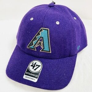 '47 Brand Arizona Diamondbacks Wooly Clean Up Hat Cap Adjustable Strap Purple